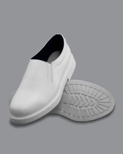 Calzado de dotación al por mayor 2 Zapato calce slip on en cuero blanco para enfermeros ref 1535 suela jeison