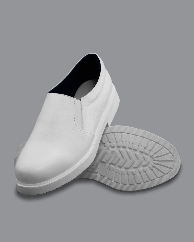 Zapato calce slip-on Gerama 1535 suela Jeison en cuero blanco para enfermeros