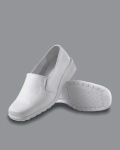 Calzado de dotación al por mayor 4 Zapatos enfermeria mocasines slip on de color blanco ref 1240 suela luna