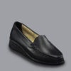 Mocasín de dotación empresarial en cuero negro con suela Maria Helena.